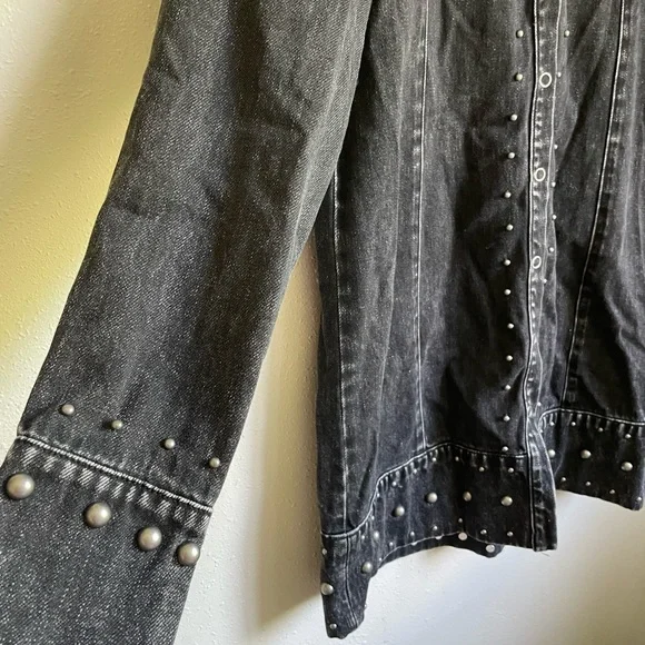 Free People Black Studded Midi Dress - Picture 2 of 6